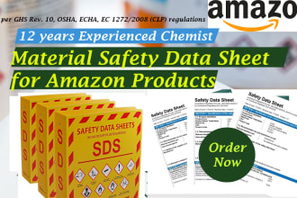 write sds, msds, tds for amazon sellers