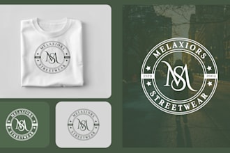 design a modern minimalist monogram and initial letters clothing brand logo
