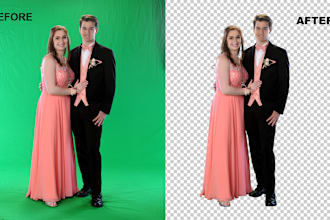 professionally green screen background remove hair masking from photos