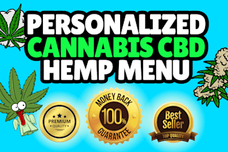 create a personalized cannabis, hemp, weed dispensary menu
