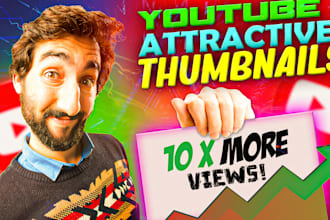 make eye catching creative youtube thumbnails in 3 hours