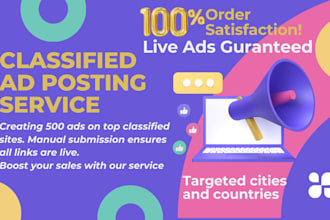 post your ads in USA top classified ad websites by manual