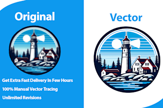 do manual vector tracing, logo to ai eps pdf svg with transparency