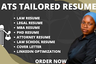 write, edit ats law legal MBA phd resume writing CV cover letter and linkedin