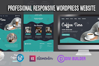 build responsive wordpress landing page design, elementor and divi builder