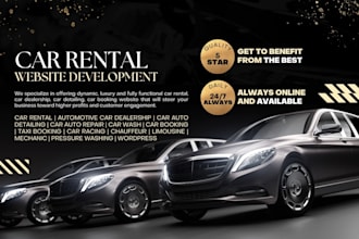 car rental detailing website car repair car dealer car wash taxi booking website
