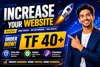 increase majestic trust flow tf 40 plus with SEO authority backlinks
