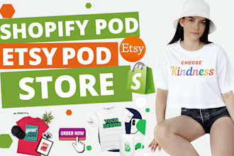 etsy print on demand, shopify printful printify print on demand store design
