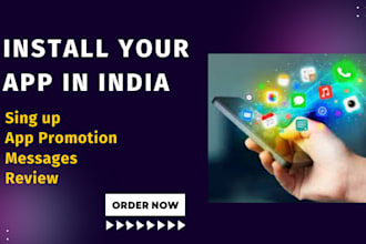 do app install, sing up, app promotion, messages in india