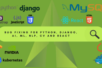 fix bugs in PHP, htlm css, ai, ml, nlp, django n python
