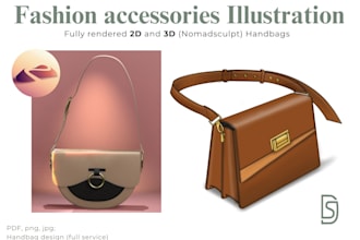 do professional illustration or 3d modelling for handbags