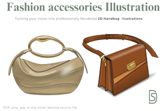 turn your vision into professional handbag illustrations