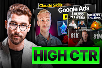 create high CTR iman gadzhi style youtube thumbnails