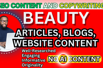 write SEO beauty article, skincare blog, spa, wellness, website copywriting