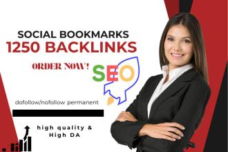 create 1250 social bookmark backlinks in 2 days