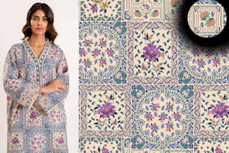design seamless textile pattern, floral repeat pattern for print