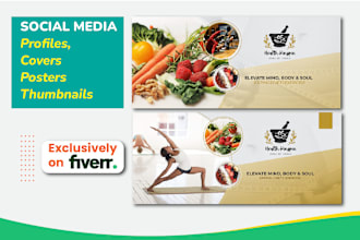 design social media banners, posters, profiles for facebook, twitter, or youtube