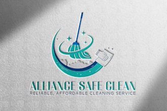 create high quality washing, home cleaning, lawn care and landscape logo