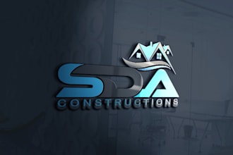 make unique logo about real estate, property, home, construction, plumbing