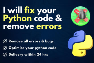 expertly fix, debug, and remove errors from your python code