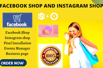 set up instagram and facebook shop and integrate with website