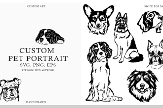 create pet portrait from photo svg design cut file