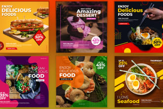 design impressive food poster flyer banner menu card for restaurant