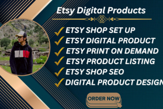 create an esty shop including esty product esty listing esty top SEO