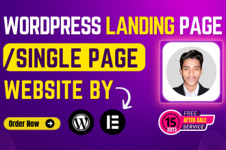 do wordpress landing page design, single page website or one page website design