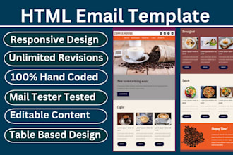 design HTML email template or newsletter