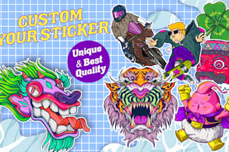design fantastic stickers badge, patches, logo and tshirt