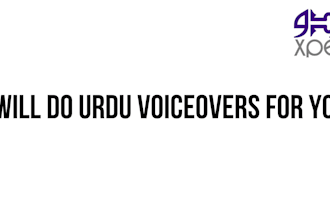 do professional urdu voiceover for ads, youtube, etc