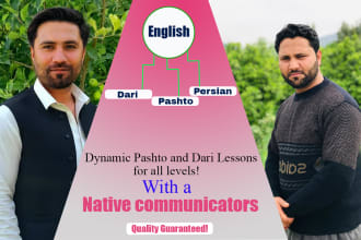 provide dynamic pashto and dari online lessons