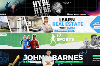 design banner header cover logo and post ads for all social media or website