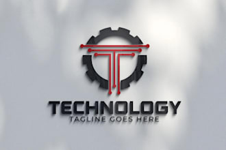 do trendy electrical, engineering, technology and tech logo