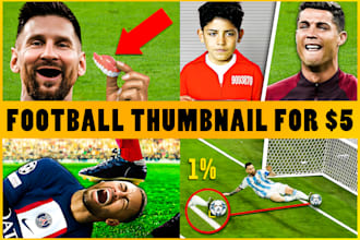 design eye catchy football or soccer youtube thumbnails