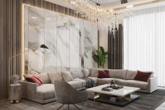 do virtual staging for home spaces and decorate the 3d interior architecture