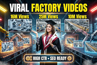 create viral ai factory and industrial youtube videos with high CTR thumb