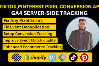 setup tiktok pixel, snapchat, pinterest pixel conversion API via GTM