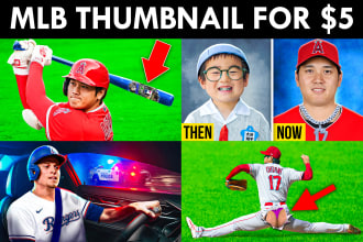 design youtube thumbnail for baseball or mlb channel