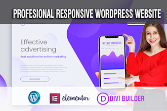 convert xd, PSD to wordpress using elementor pro and divi builder