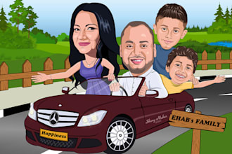 draw a custom caricature portrait
