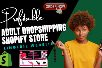 adult shopify store lingerie, adult toys store redesign dropshipping store