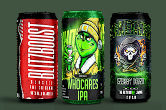 do label for beverage, beer, energy drink, juice, booster, seltzer and soda can