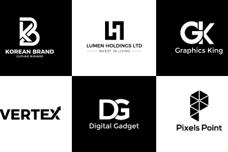do custom font, typography, monogram initials letters clothing brand logo design