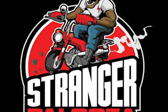 make an awesome motovlogger, biker logo design