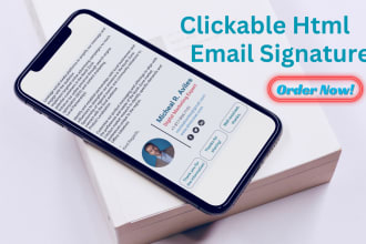 design clickable HTML email signature for gmail, outlook and mac