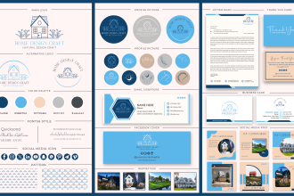 creative signature logo and complete social media branding kit for you
