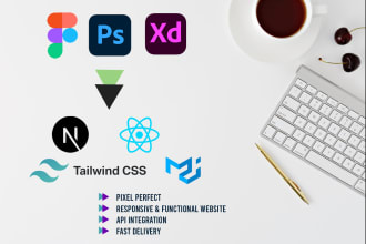 do figma, xd to nextjs or reactjs responsive web app