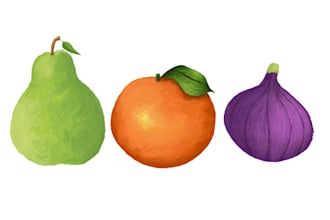draw fruits, vegetables and food with digital painting